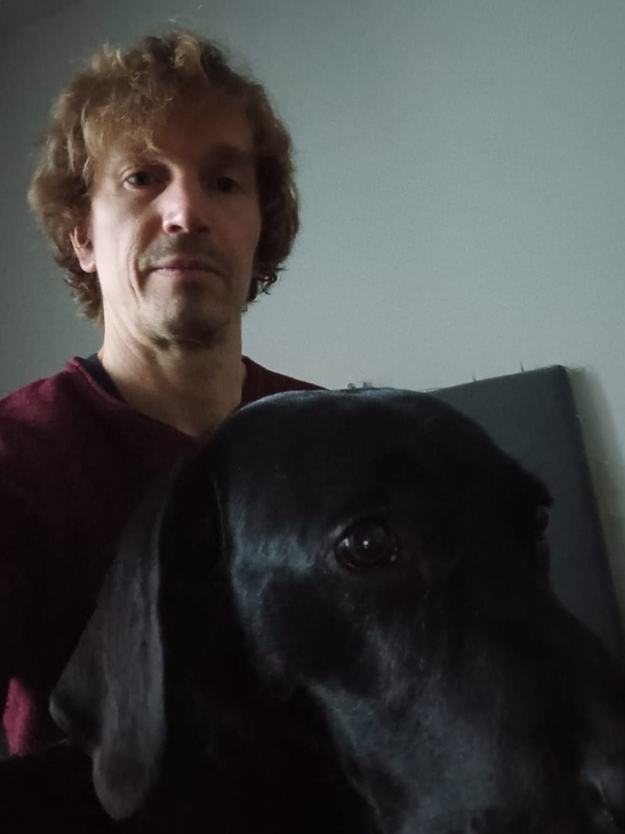 Mafyn avulla lääkikseen päässyt, opiskeluvalmentajana työskentelevä Mikkomatti koiransa kanssa.